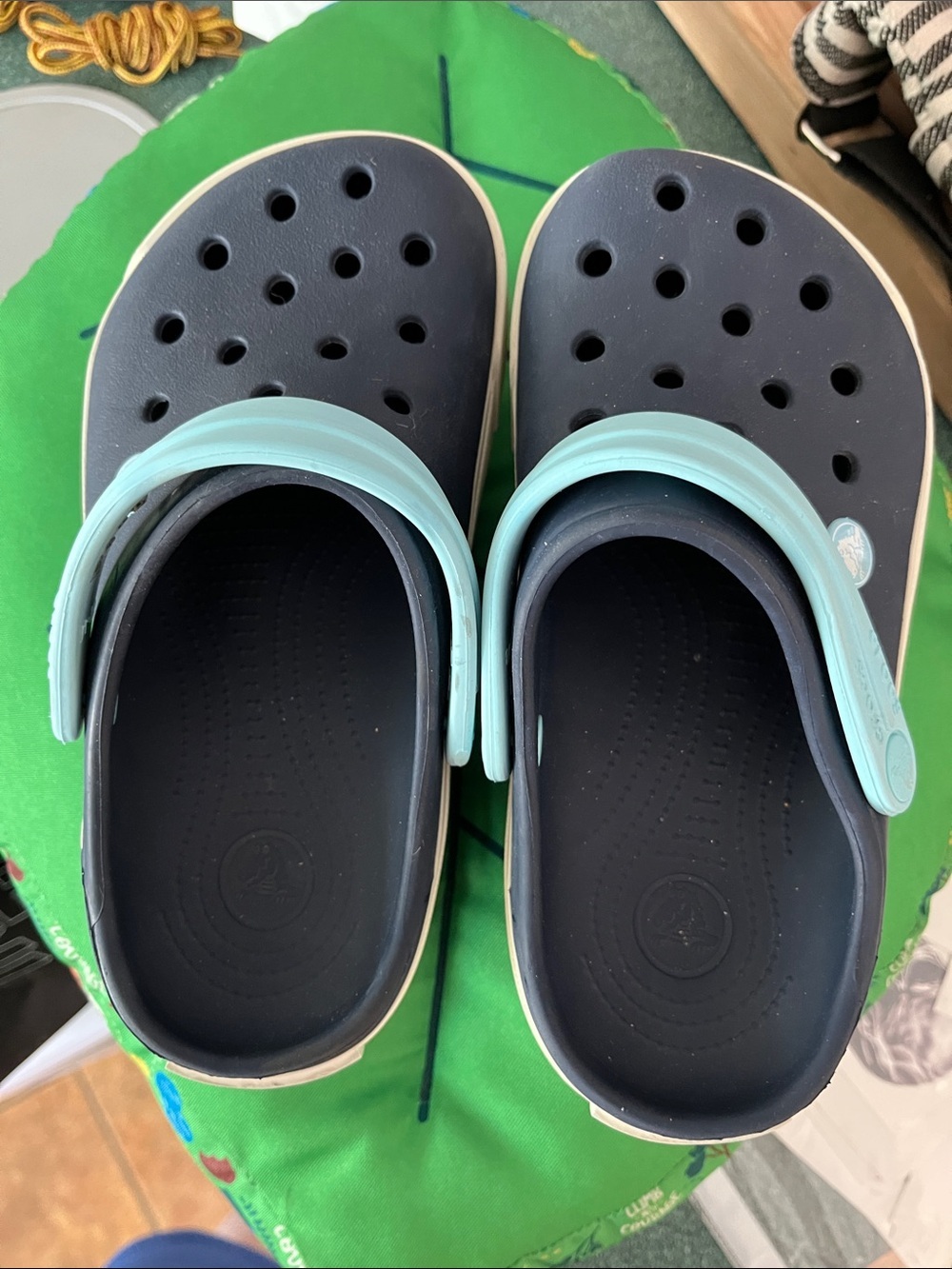 Crocs Kids Navy and Light Blue Clog Sandals Size J3
